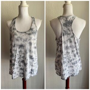 Mossimo Supply Co. Black and White Tie-Dye Tank Top